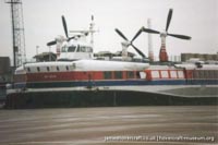 SRN4 Swift (GH-2004) being repaired after an incident at Dover